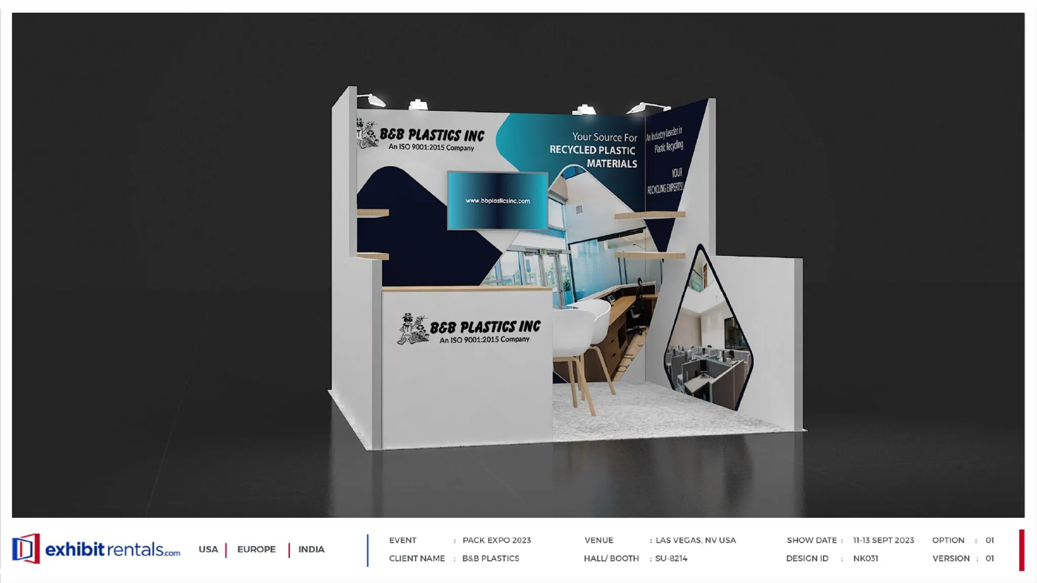 10x10 Inline booth design by Exhibit-Rentals